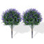 Ensemble de 2 boules topiaires artificielles en forme de lavande avec piquet pour cour intérieure