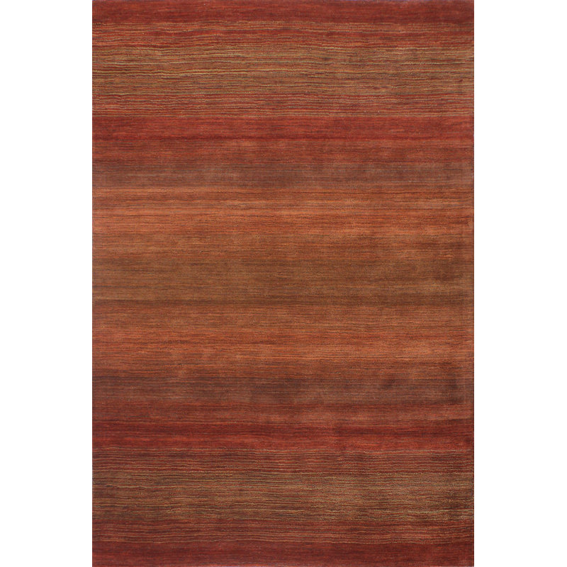 Burnt Orange Handmade Tufted Wool Rectangular Area Rug