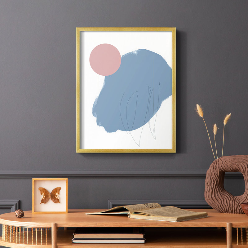 «Elementary Abstract I», reproduction encadrée - bois massif, H 20 po x l 16 po