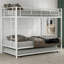 Lit simple superposé au dessus d'un lit simple avec lit gigogne, blanc-1791284853