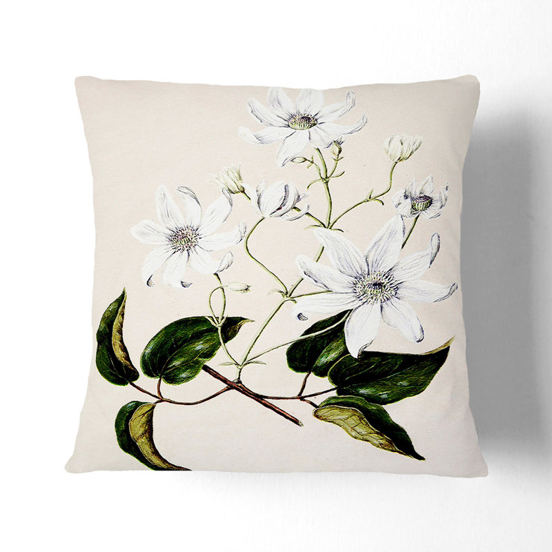 Floral Square Throw Cushion, 40cm H x 40cm W x 15cm D