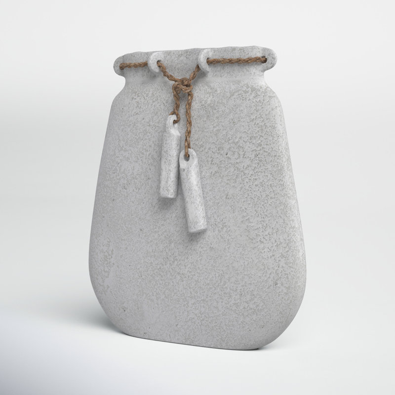 Vase with Pottery Woven Ecomix and Jute Construction - Handcrafted Modern Decorative Accent Piece with Natural Artisanal Style for Contemporary and Rustic Interiors.