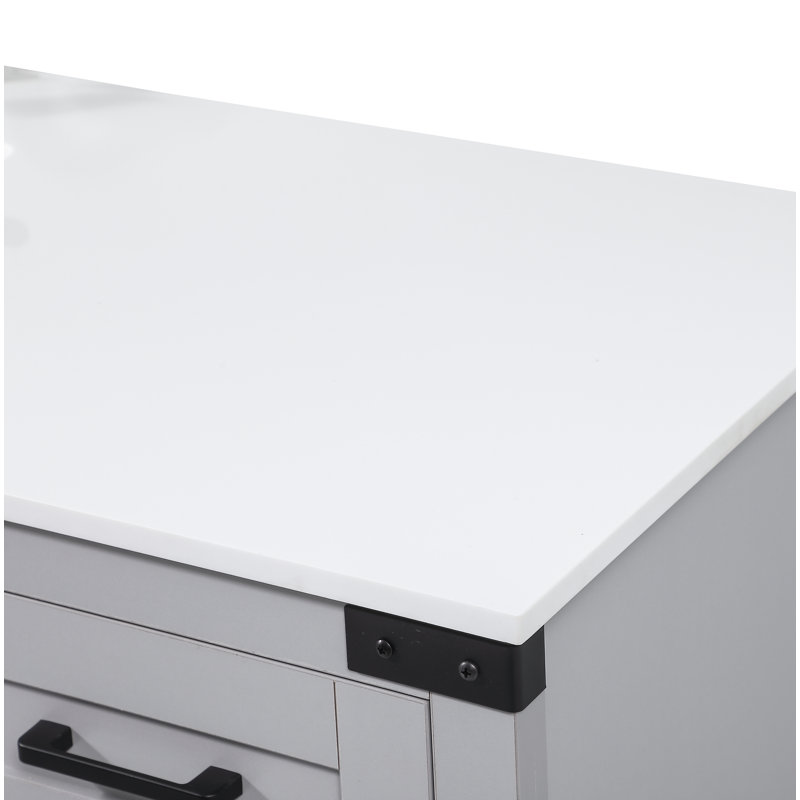 Ensemble de meuble-lavabo simple 42 po Slayton, gris