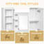 Armoire de rangement murale de 42 po pour salle de bain, armoire à pharmacie, armoire de salle de bain moderne avec miroir, armoire à miroir avec 6 tablettes ouvertes
