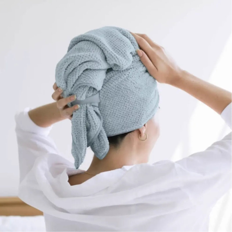 Hair Towel Wrap Super Absorbent Fast Drying, Blue