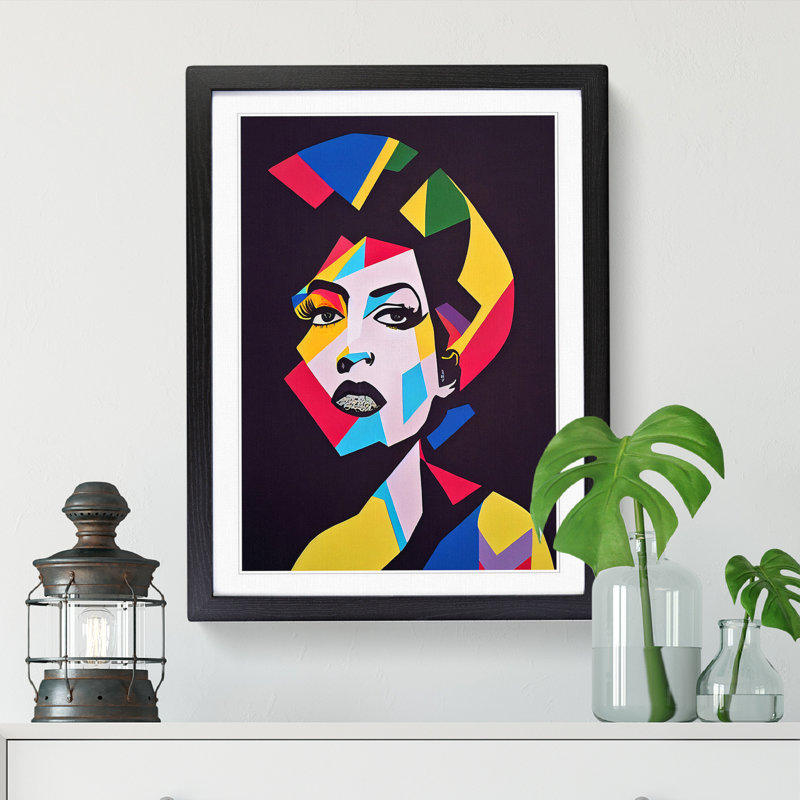 FRM-V0523-62X Amy Winehouse - Single Picture Frame Print, Black Framed, 64cm H x 46cm W x 2cm D