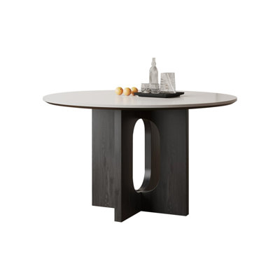 Table de salle à manger noire en pierre frittée