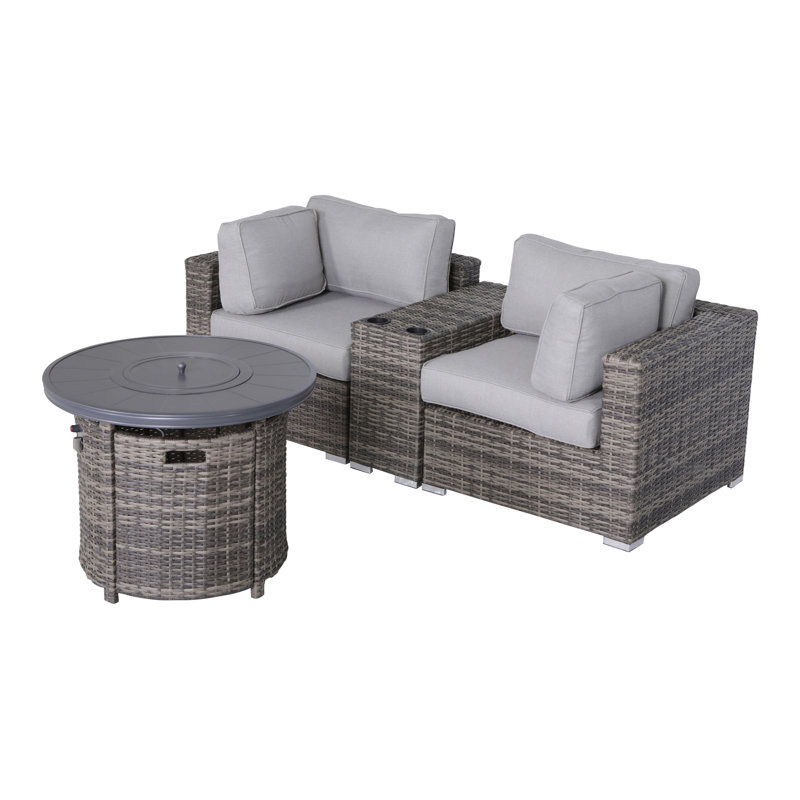 Ensemble de conversation avec coussins 4 pièces Biles Gray