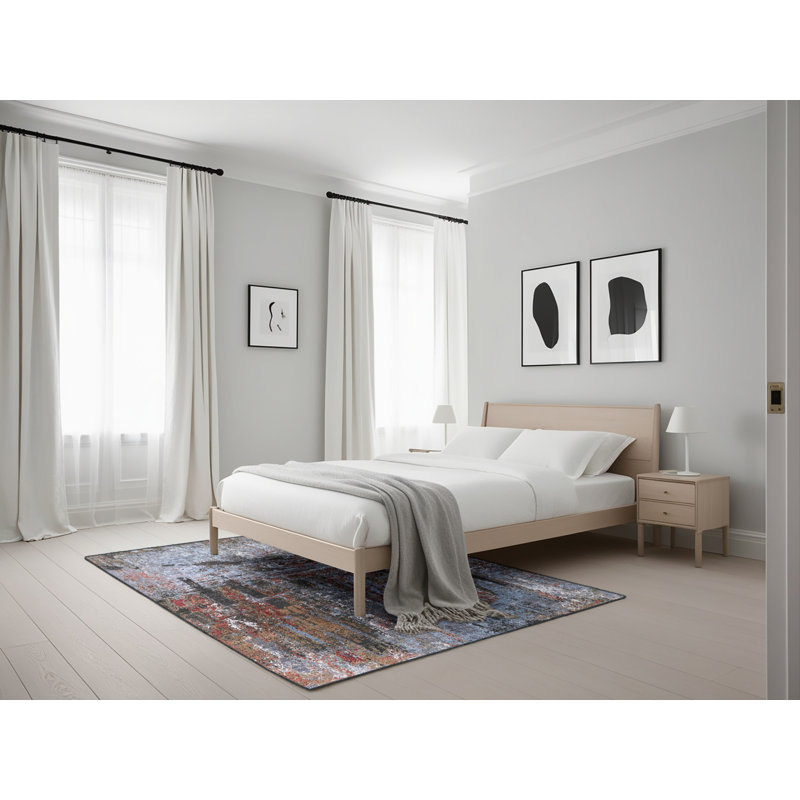 Tapis bleu / rouge / noir Braddyville, Rectangle 5 pi x 7 pi
