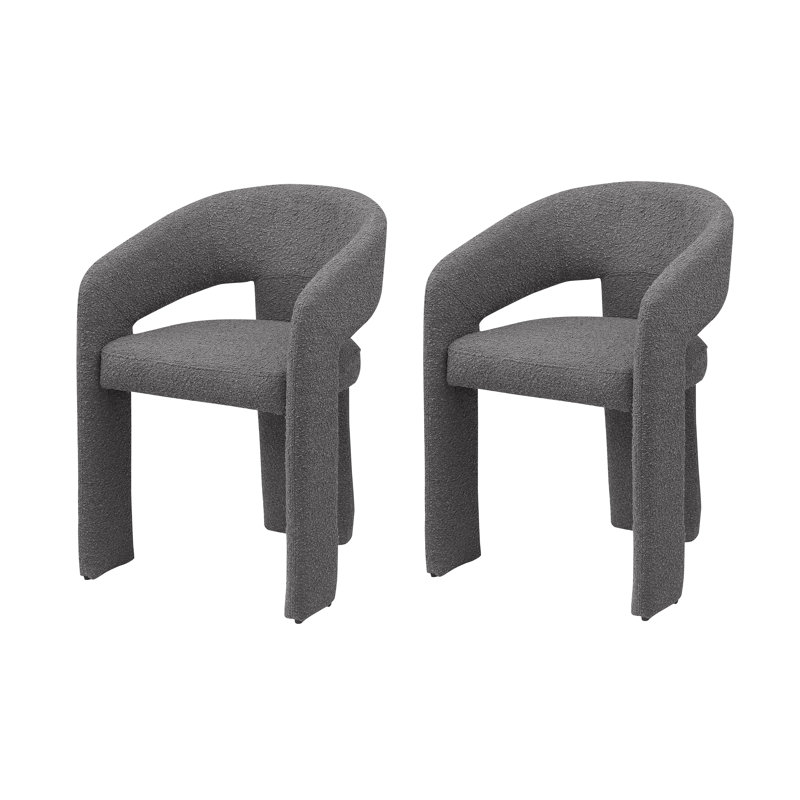 Chaise d'appoint rembourrée Ozellar Boucle, Gris