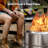 Alayjha 16"H×21'W Outdoor Stainless Steel Smokeless Fire Pit with Stand, Fire Poker,Grill, Portable Carry Bag,Wood Burning-119193883-119193886
