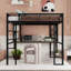 Lit mezzanine double en métal avec bureau intégré Port Mason & Marbles
