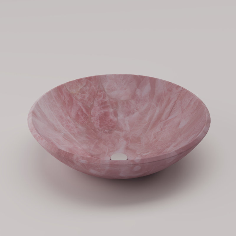 Round Wash Basin, Pink Quartz