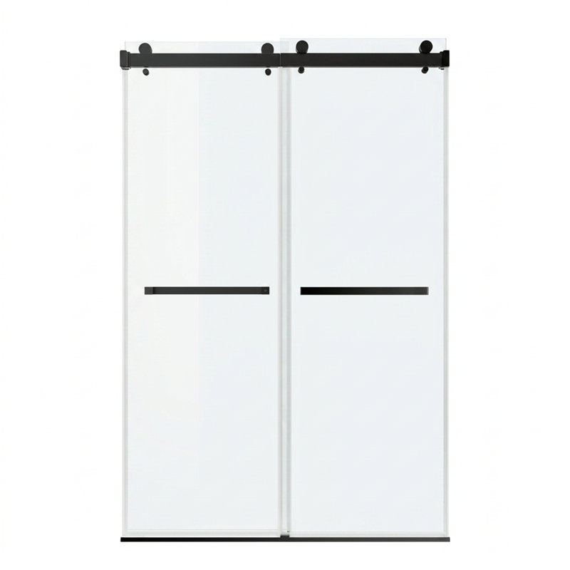Porte de douche coulissante double sans cadre l 50 à 54 po x H 76 po