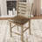 Set of 2 Dining Counter Height Chairs Modern Farmhouse Rustic Look Distressed Design Ladderback Solid Wood