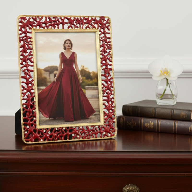 Coral Enamel Picture Frame