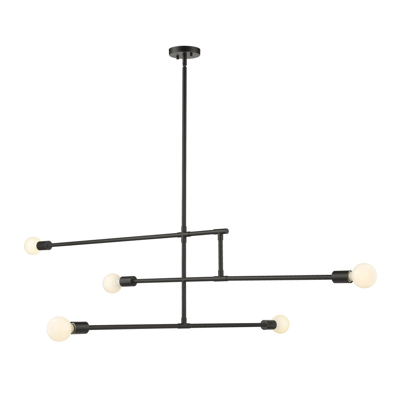 Borkholder 5 - Light Dimmable Tiered Chandelier, Matte Black