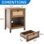 Table de chevet en rotin Farmhouse, table de chevet Boho avec tiroir et rangement ouvert, table d'appoint en canne pour chambre à coucher et salon, noyer-903699665-903699671