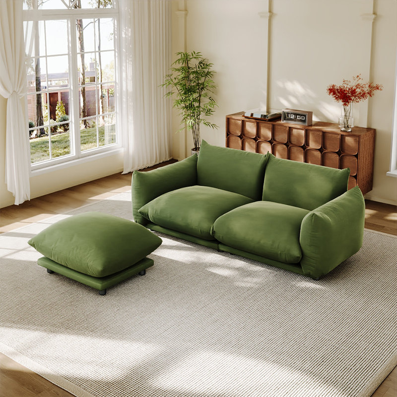 Canapé modulaire rembourré avec repose-pieds, Vert