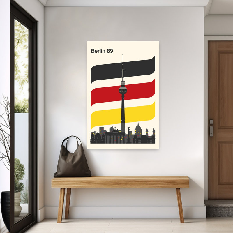 Berlin 89 German Skyline Abstract Contemporary Architecture City Wall Art Print, 152.4cm H x 101.6cm W