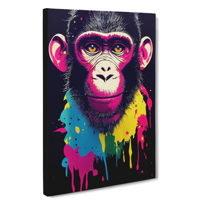 Painted Monkey No.5 Abstract - Wrapped Canvas