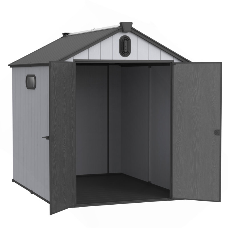 1 remise en plastique 6 * 8Ft pour le rangement des outils de grande cour, H 87,01 po x l 94,49 po x P 73,63 po