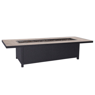 Elba Rectangle Aluminum Propane and Natural Gas Fire Pit Table