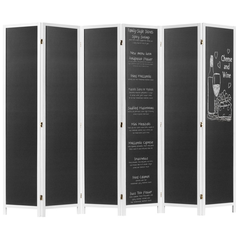 236.2Cm W x 180.1Cm H 6 - Panel Solid Wood Room Divider