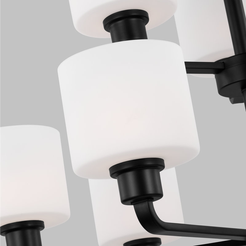 Canfield Nine Light Chandelier from Generation Lighting , No, Midnight Black