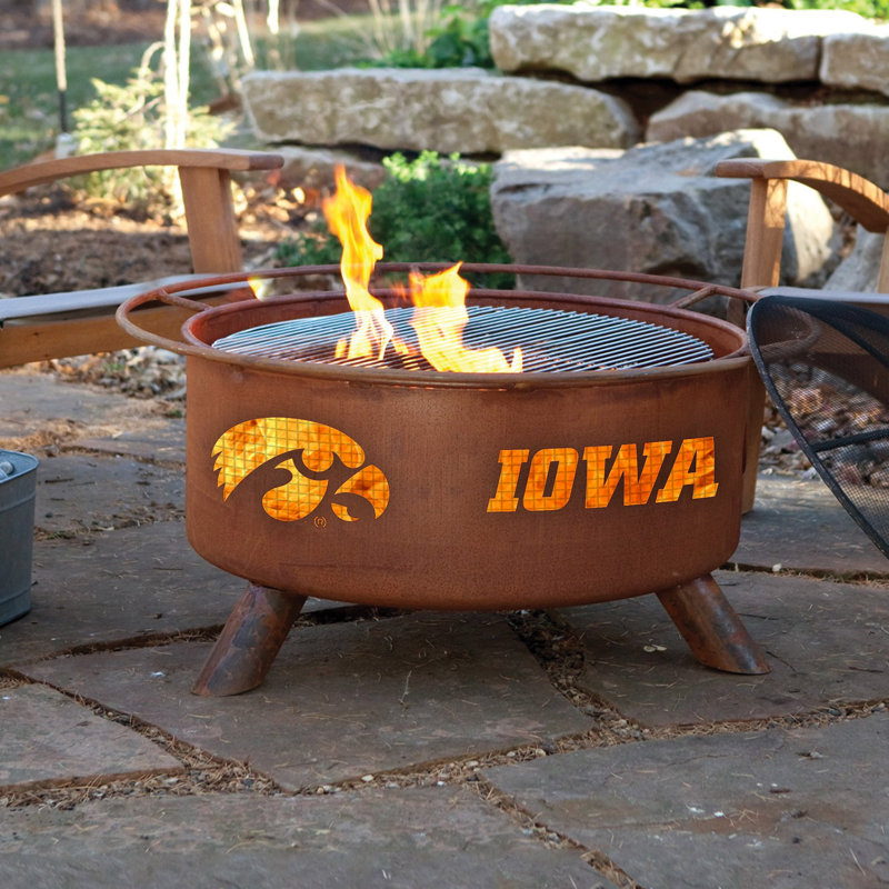 Collegiate Series Round Steel Fire Pit, Iowa