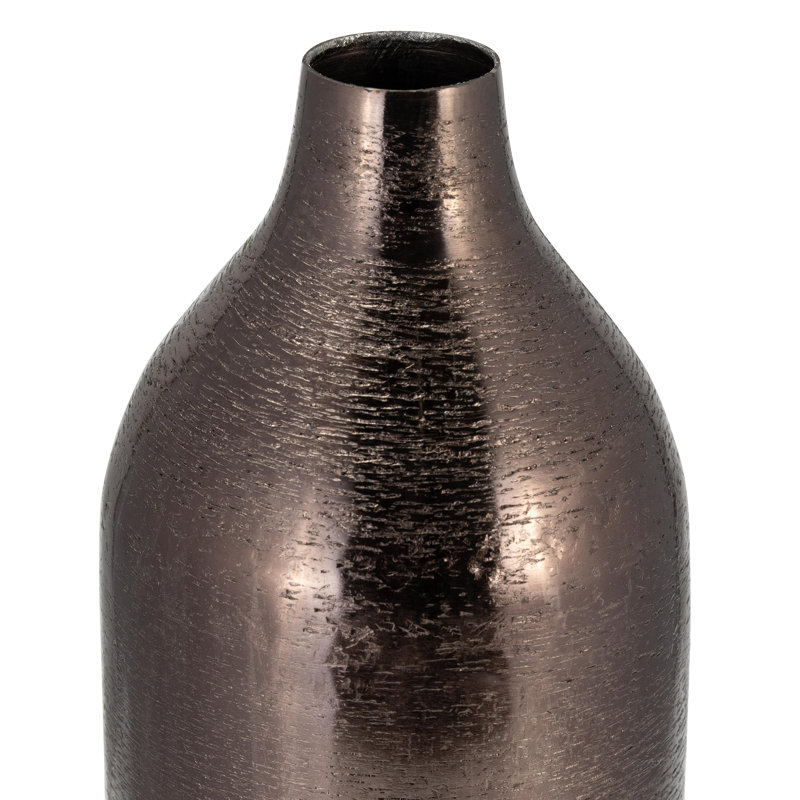 Vase décoratif en aluminium Ingeruth, Noir, H 18 po x l 5 po x P 5 po
