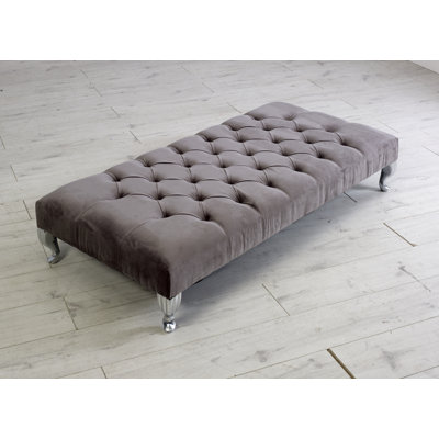 Yaretzi Velvet Tufted Rectangle Solid Colour Cocktail Ottoman