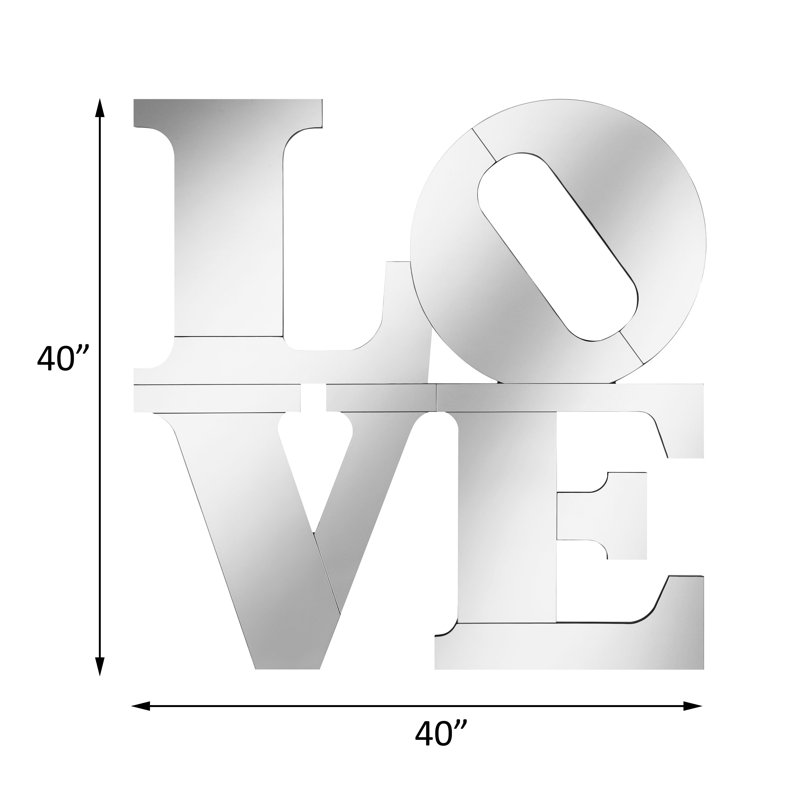 Miroir mural 40 po x 40 po LOVE