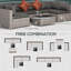 Faigy Rattan Corner Sofa Set Garden Furniture Set 4 Pieces 6 Seater Grey