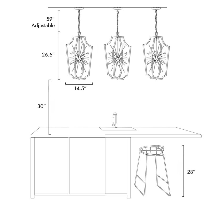 Kaylaa 6 - Light Sputnik Geometric Chandelier
