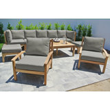 Huntington Outdoor 10 - Piece Teak Conversation Set