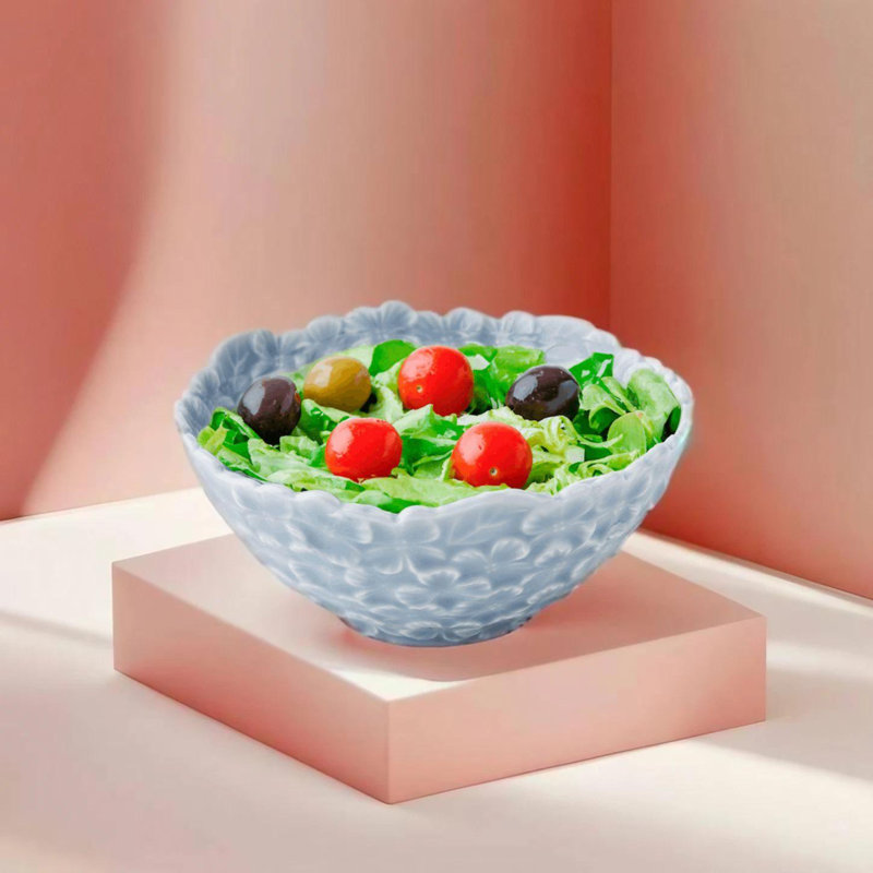 Bol à salade floral en relief