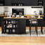 Îlot de cuisine extensible avec table de salle à manger, rangement et station de charge sur roulettes pour une utilisation polyvalente et une utilisation efficace de l'espace-129591494