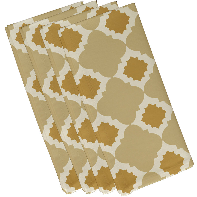 Ensemble de serviettes 4 pièces Nikhil, L 18 po x L 18 po, Or