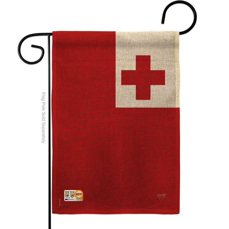 Polyester à 2 côtés 18,5 x 13 po tonga drapeau de jardin