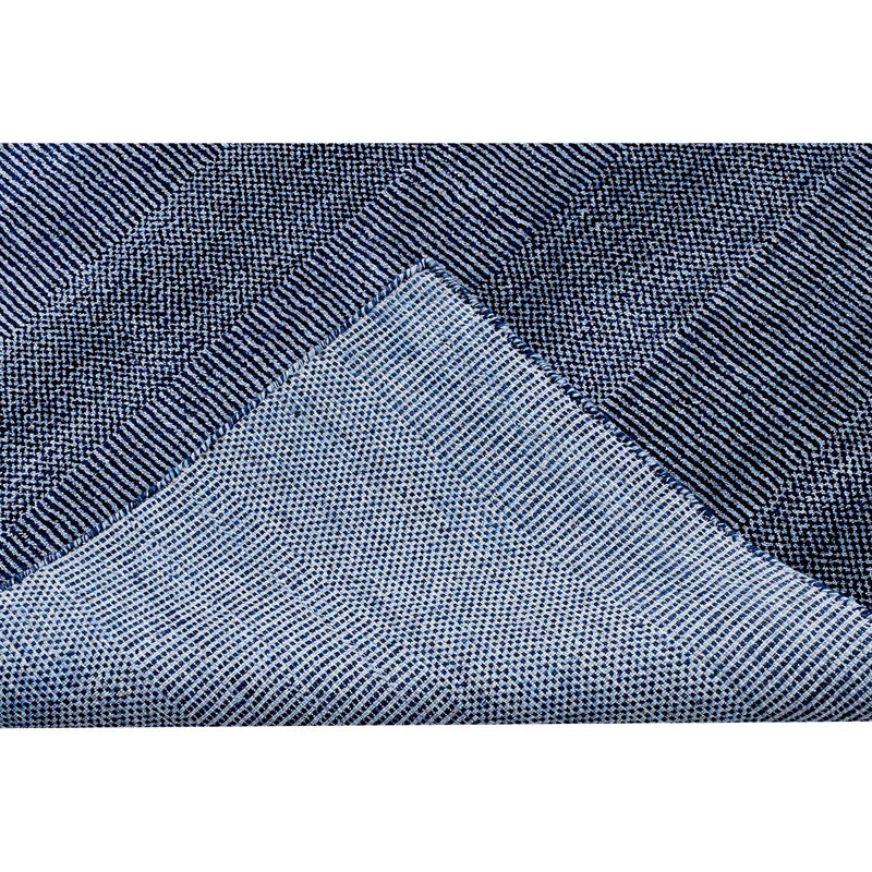 Tapis bleu marine noué à la main de haute qualité, Rectangle 4 pi x 6 pi