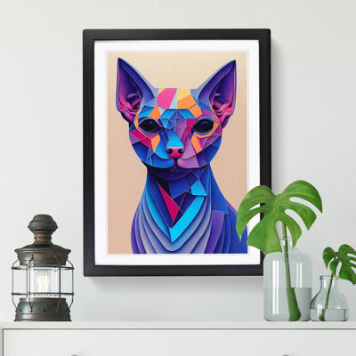 Sphynx Cat Geometric - Single Picture Frame Painting