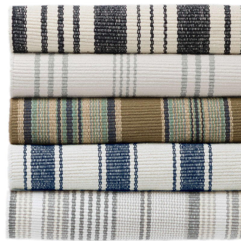 Blue Heron Stripe Handwoven Indoor/Outdoor Rug, Rectangle 9'6" x 13'6"