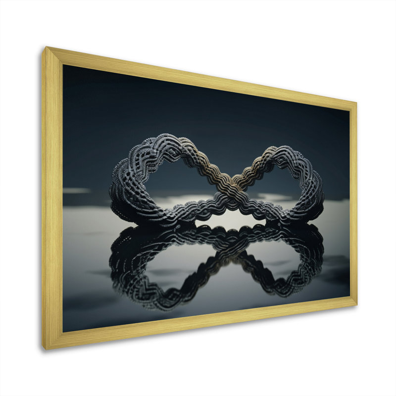 Impression sur toile Quantum Infinity Futuristic 3D - Abstract Shapes, Cadre doré simple, H 24 po x l 32 po x P 1 po