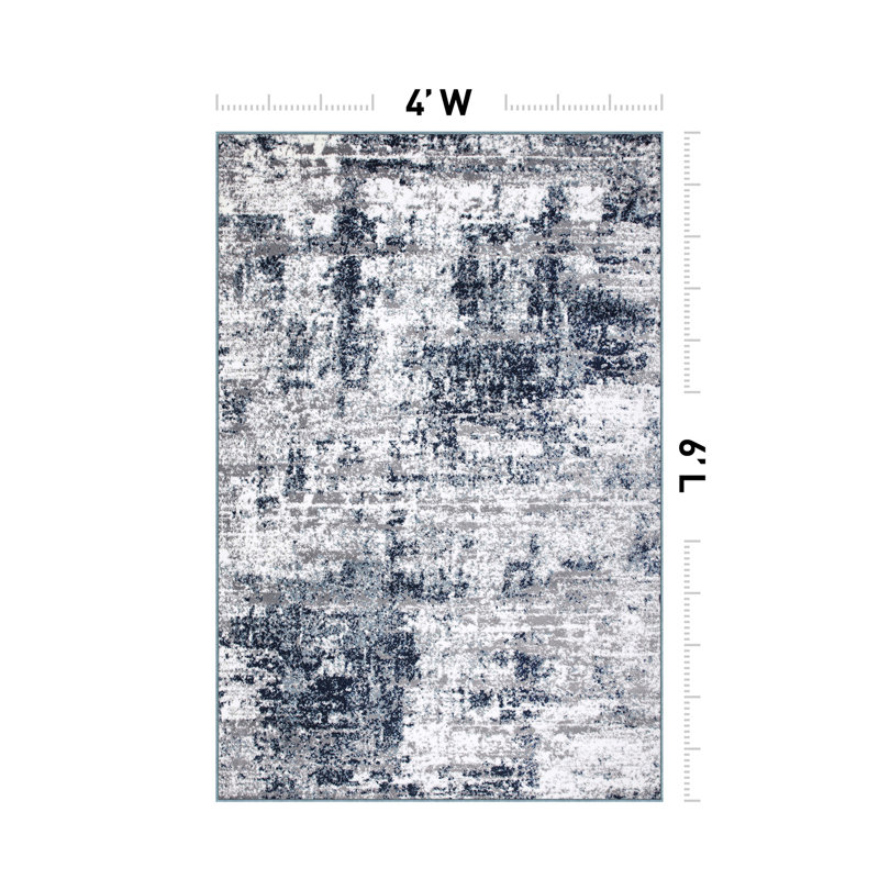 Willington Abstract Indoor Rug, Rectangle 4' x 6'