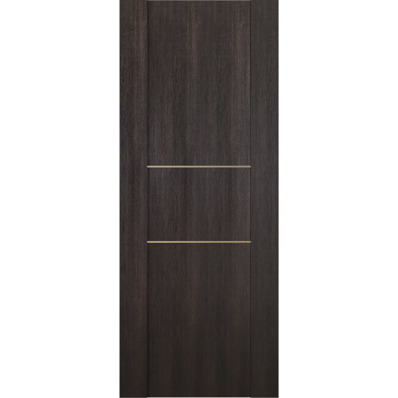Porte standard à panneaux en bois et métal préfinie, 30 po x 80 po, Brun foncé