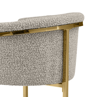 Boucle Fabric Side Chairs with Base