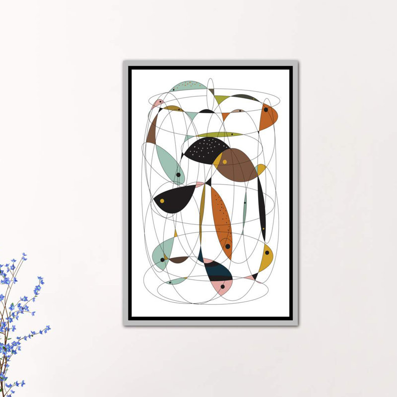 « fishing net » par flatowl-impression sur image, H 60 po x l 40po x P 1,5 po, Toile avec cadre argenté