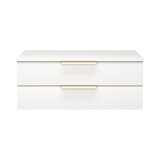 Milana 26" Floating Bathroom Shelf With Drawers In Gloss White