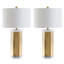 Ensemble de lampes de table dorées 28 "